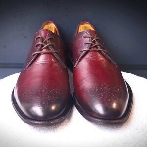 Black Brown 1826 Lord and Taylor 10.5 M Bordeaux Burnished Oxford Mens Dress Sho